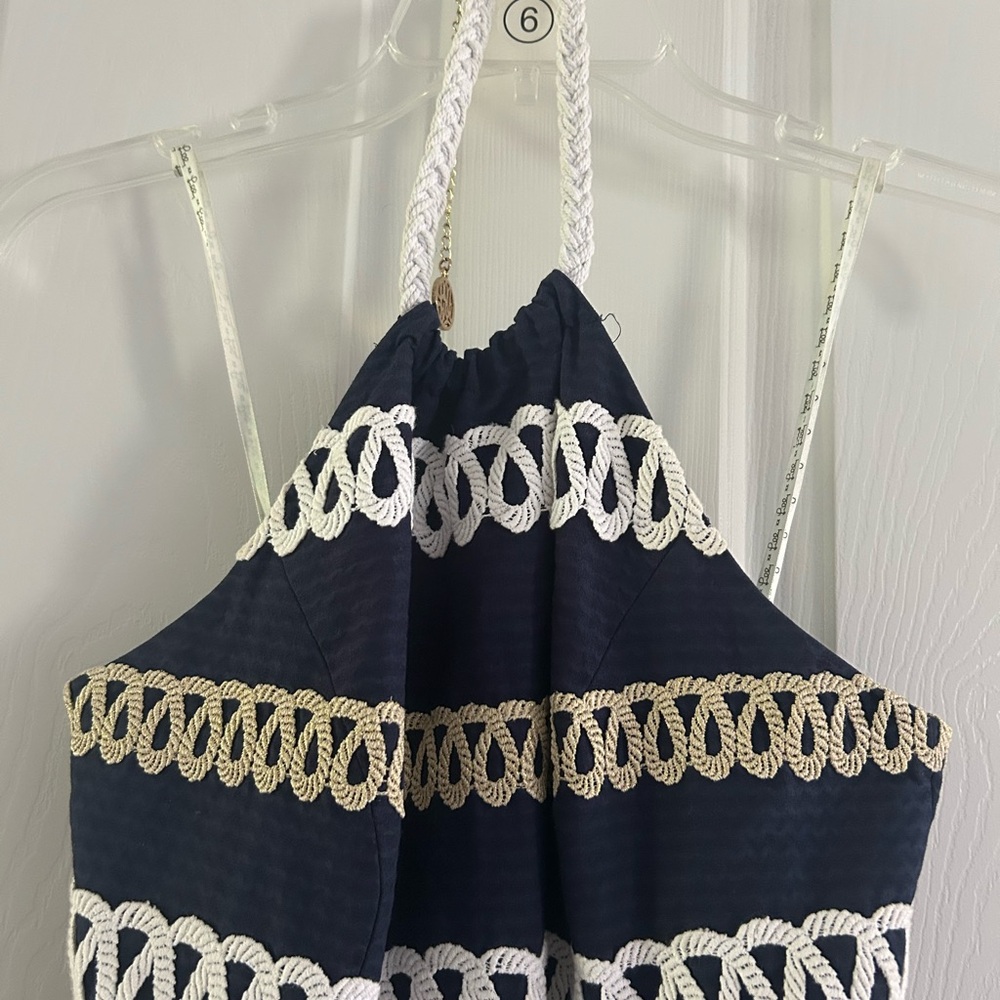 Lilly Pulitzer Navy Nautical Halter Dress - Picture 2 of 7